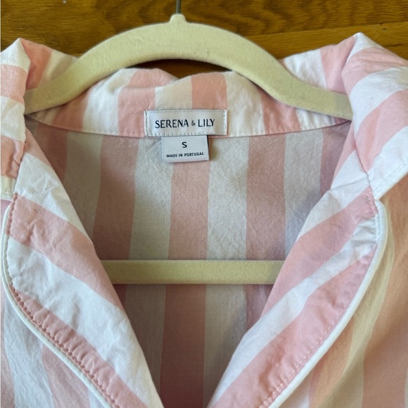 Serena & Lily Pajama Beach Club Stripe Pajama top size small pink striped - Picture 4 of 7